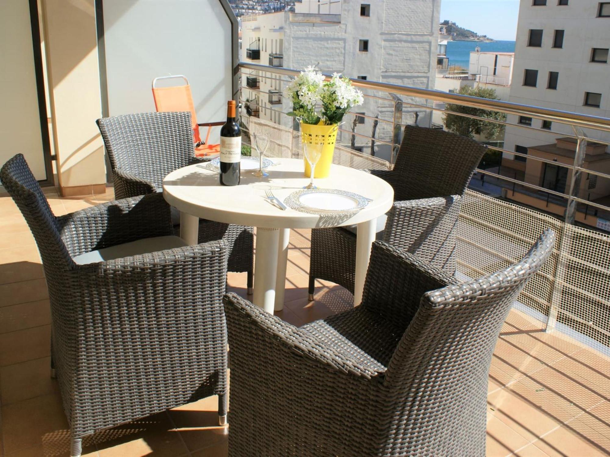 Apartamento En Roses A 2 Min De La Playa Con Vistas Al Mar Av-18 지로나 외부 사진